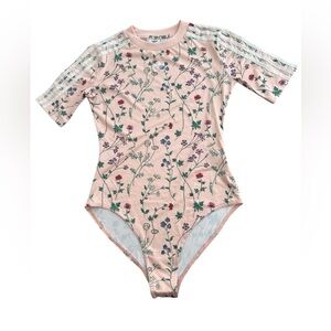 Adidas Pink Floral Bodysuit